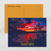 Sonnenuntergang am Lanier Georgia-See Postkarte (Vorne/Hinten)