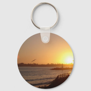 Sonnenuntergang am Leuchtturm Schlüsselanhänger