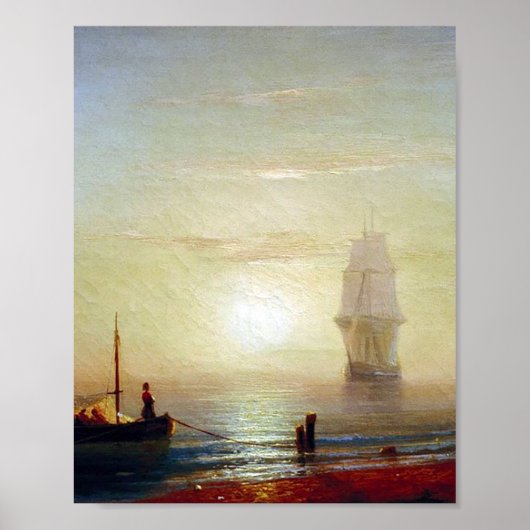 Sonnenuntergang am Meer durch Ivan Aivazovsky Poster (Vorne)