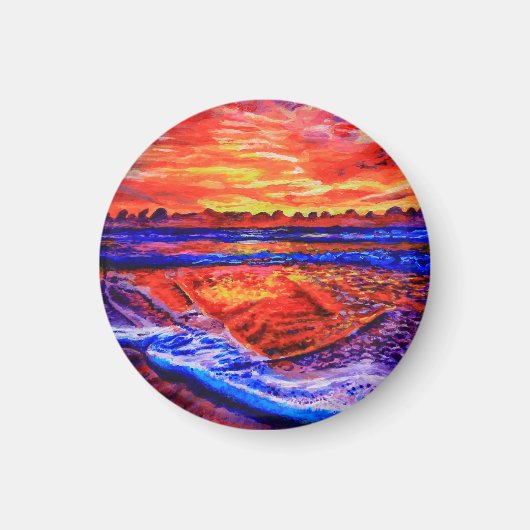 Sonnenuntergang am Meer - Magnet - Kunst (Vorne)