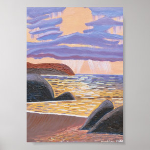 Sonnenuntergang am Meer Poster