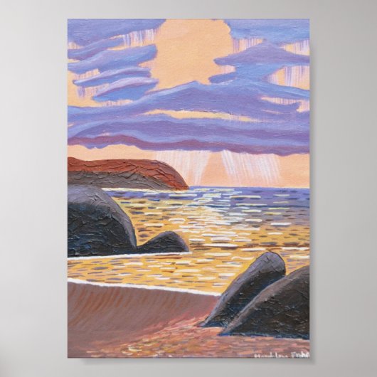 Sonnenuntergang am Meer Poster (Vorne)