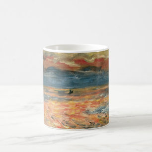 Sonnenuntergang am Meer von Pierre Renoir, Vintage Kaffeetasse