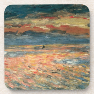 Sonnenuntergang am Meer von Pierre Renoir, Vintage Untersetzer