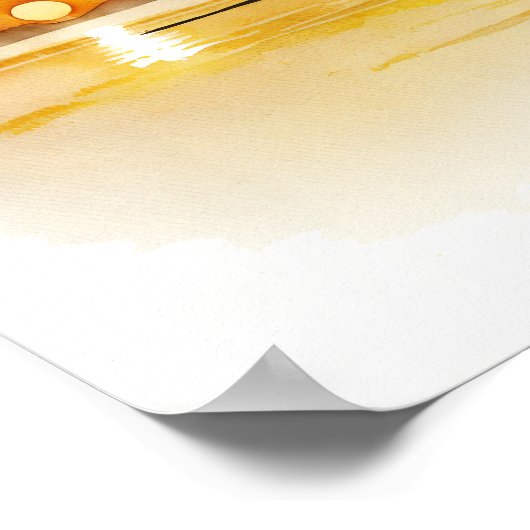 Sonnenuntergang am Minimalistischen See Poster (Ecke)