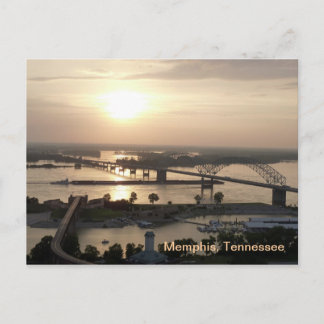 Sonnenuntergang am Mississippi Postkarte