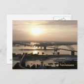 Sonnenuntergang am Mississippi Postkarte (Vorne/Hinten)