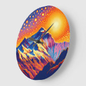 Sonnenuntergang am Mount Everest Große Wanduhr (Winkel)