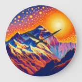 Sonnenuntergang am Mount Everest Große Wanduhr (Vorderseite)