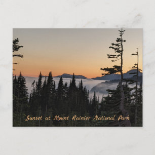 Sonnenuntergang am Mount Rainier Postard Postkarte
