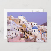 Sonnenuntergang am Öl, Santorin 2 Postkarte (Vorne/Hinten)