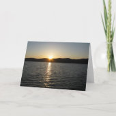 Sonnenuntergang am Onota See: Horizontal Dankeskarte (Vorderseite)