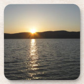 Sonnenuntergang am Onota See: Horizontal Getränkeuntersetzer (Vorderseite)