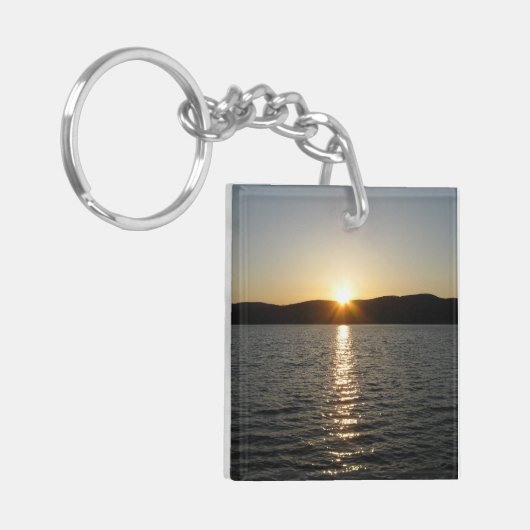 Sonnenuntergang am Onota See: Horizontal Schlüsselanhänger (Vorderseite links)