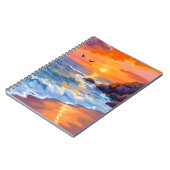 Sonnenuntergang am Orange Beach | Küstenmalerei Notizblock (Linke Seite)