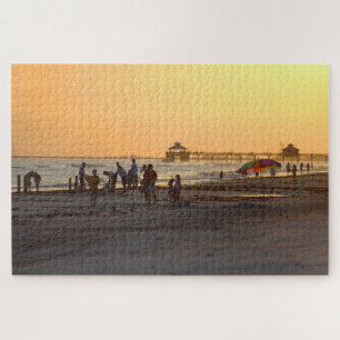 Sonnenuntergang am Ozeanstrand Puzzle