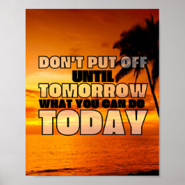 Sonnenuntergang am Palmenstrand | motivierend Satz Poster