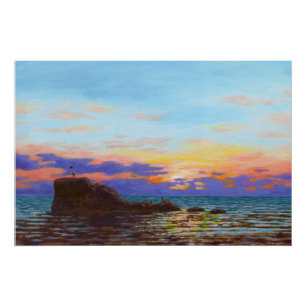 Sonnenuntergang am Perranporischen Strand Poster