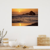 Sonnenuntergang am Pfeiffer Strand Poster (Küche)
