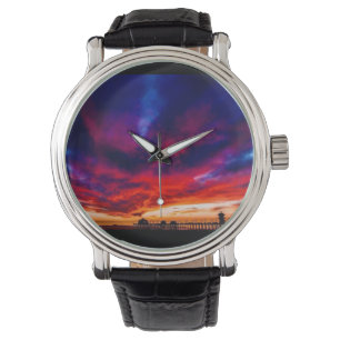 Sonnenuntergang am Pier, Huntington Beach, CA Armbanduhr