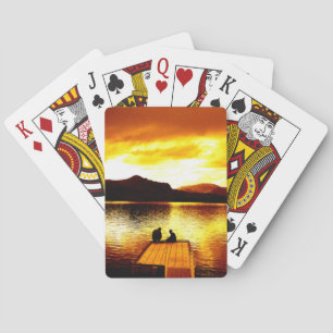 Sonnenuntergang am Pier - Kartenspiel Spielkarten
