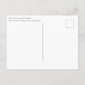 Sonnenuntergang am Rainier Postard Postkarte (Rückseite)