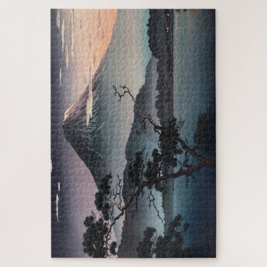 Sonnenuntergang am Saiko See bei Tsuchiya Koitsu Puzzle (Vertikal)