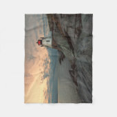 Sonnenuntergang am Schloss-Hügel-Leuchtturm Fleecedecke (Vorderseite)