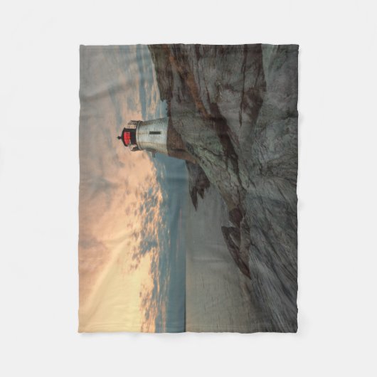 Sonnenuntergang am Schloss-Hügel-Leuchtturm Fleecedecke (Vorderseite)