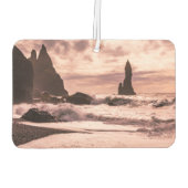 Sonnenuntergang am schwarzen Sandstrand Reynisfjar Autolufterfrischer (Rückseite)