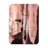 Sonnenuntergang am schwarzen Sandstrand Reynisfjar Magnet (Vertikal)