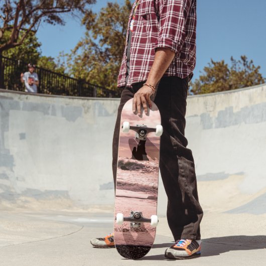 Sonnenuntergang am schwarzen Sandstrand Reynisfjar Skateboard (Außenbereich 2)