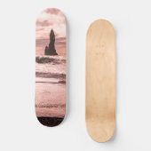 Sonnenuntergang am schwarzen Sandstrand Reynisfjar Skateboard (Vorderseite)