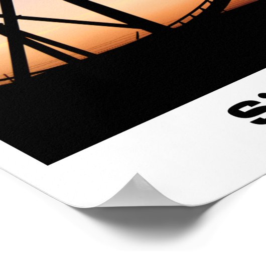 Sonnenuntergang am Sechs Fahnen Zauberberg Poster (Ecke)