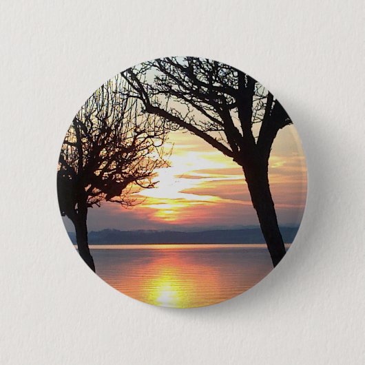 Sonnenuntergang am See Button (Vorderseite)