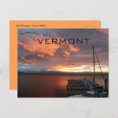 Sonnenuntergang am See Champlain Vermont Postkarte (Vorne/Hinten)