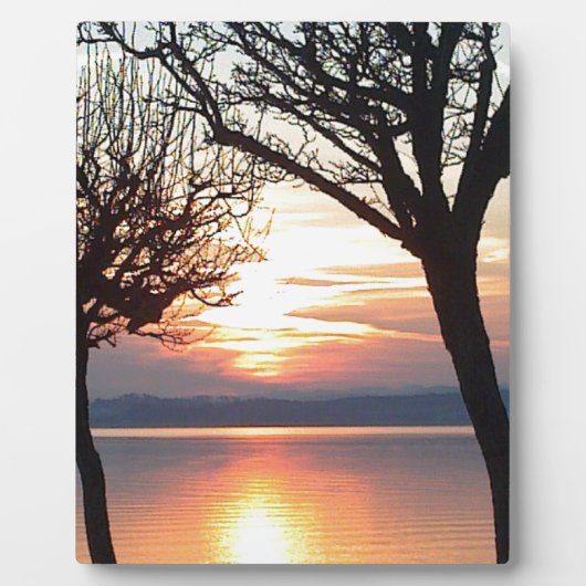 Sonnenuntergang am See Fotoplatte (Vorderseite)