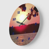 Sonnenuntergang am See Große Wanduhr (Winkel)