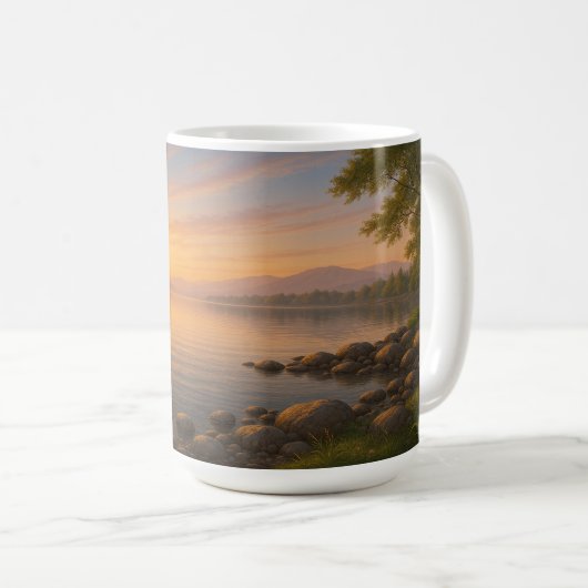 Sonnenuntergang am See Kaffeetasse (VorderseiteRechts)