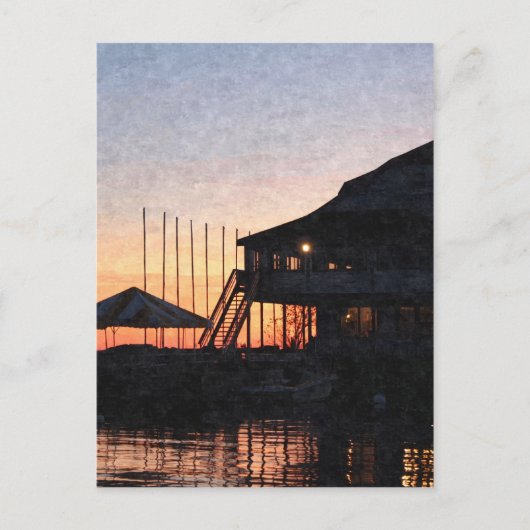 Sonnenuntergang am See Kingston, Ontario, bei Dämm Postkarte (Vorderseite)