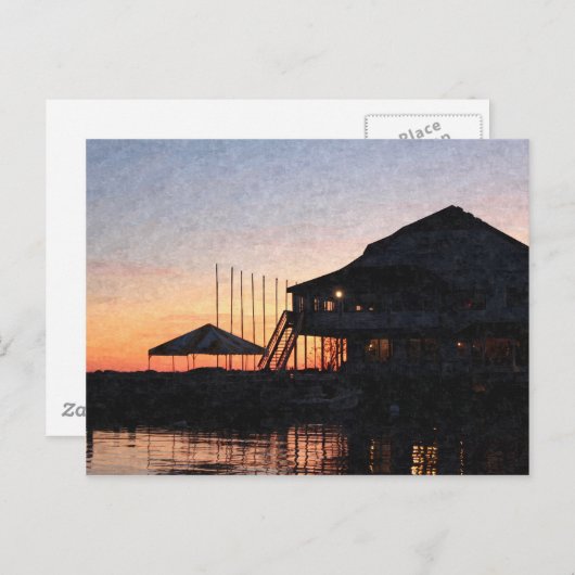 Sonnenuntergang am See Kingston, Ontario, bei Dämm Postkarte (Vorne/Hinten)