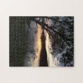 Sonnenuntergang am See mit Baum Puzzle (Horizontal)