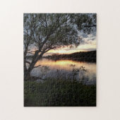 Sonnenuntergang am See mit Baum Puzzle (Vertikal)