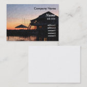 Sonnenuntergang am See mit Gebäude auf dem Deck Visitenkarte (Vorne/Hinten)