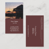 Sonnenuntergang am See mit Gebäude auf dem Deck Visitenkarte (Vorne/Hinten)