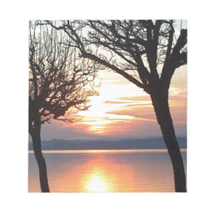 Sonnenuntergang am See Notizblock