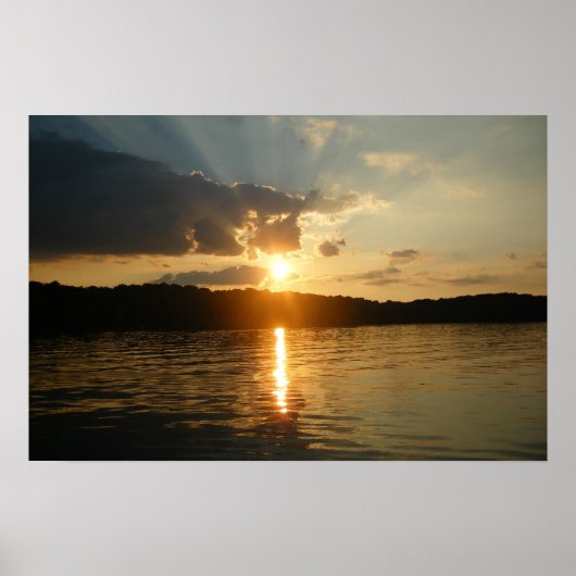 Sonnenuntergang am See Poster (Vorne)
