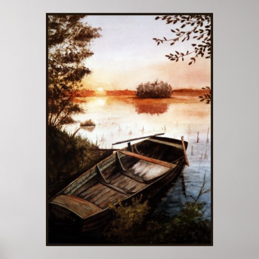 Sonnenuntergang am See Poster (Vorne)