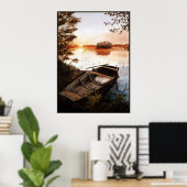 Sonnenuntergang am See Poster (Heimbüro)