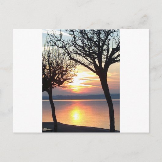 Sonnenuntergang am See Postkarte (Vorderseite)